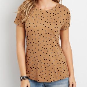 NEW Maurices 24/7 Dot Print Crew Neck Tee